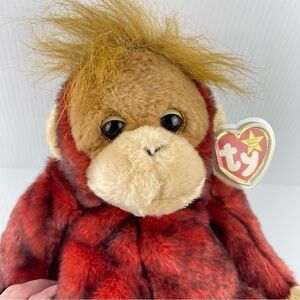 Ty Beanie Buddies Schweetheart Plush Vintage 1999 Monkey Valentines Red